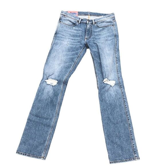 Acne Studios Jeans Size 31 Max Mid Ripped DESIGNER DENIM Acne Jeans Blue - Picture 10 of 13